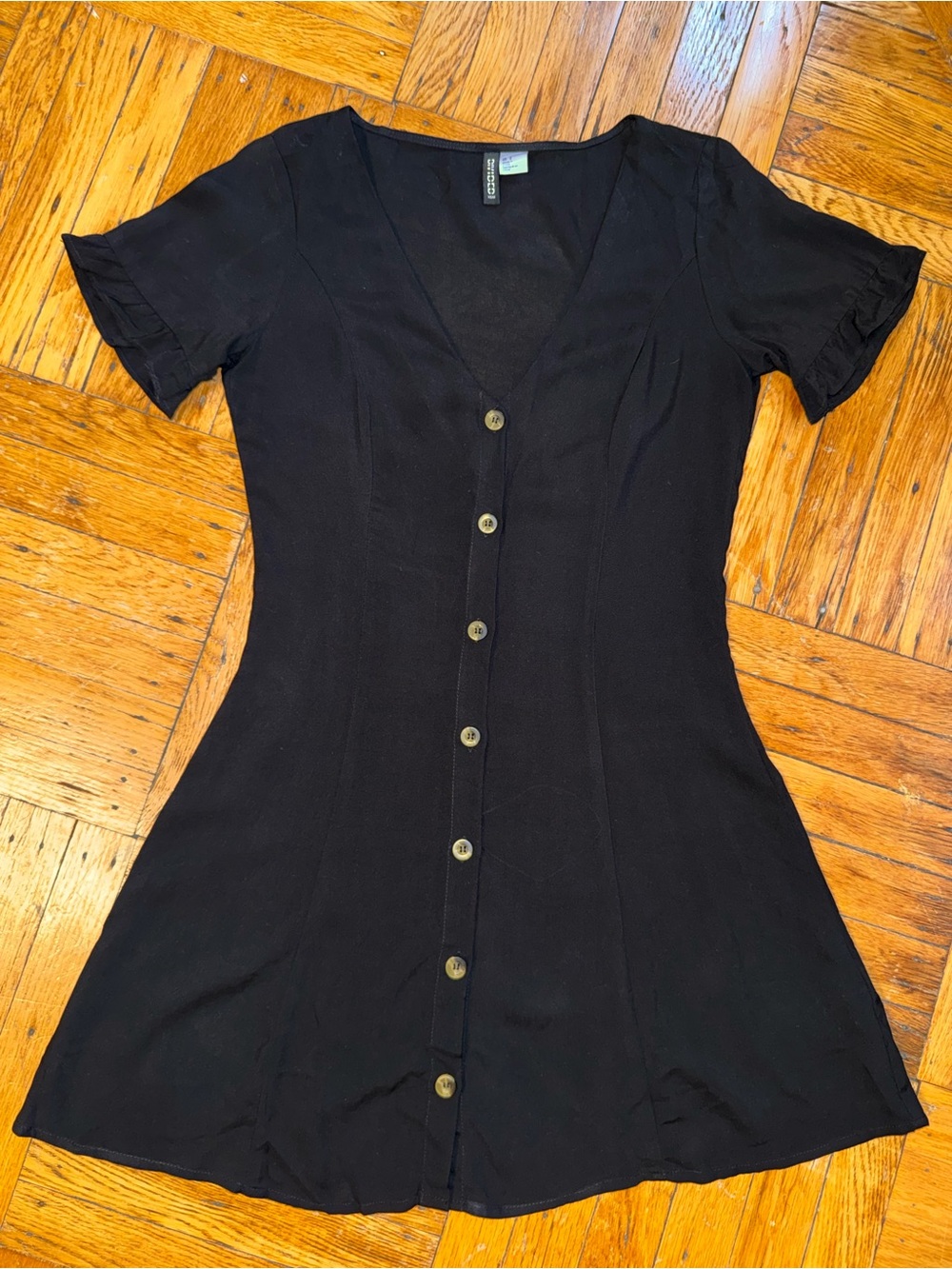 H&M Black Button-Front Summer Dress
